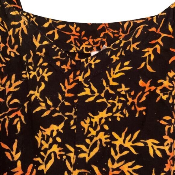 Fantastic Voyage Black & Orange Sleeveless Floral Sundress Womens XL 100% Rayon - Picture 7 of 10